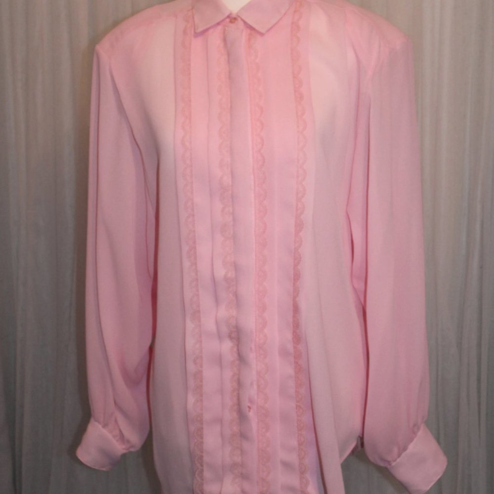 Notations Pink Button Down Blouse - image 2